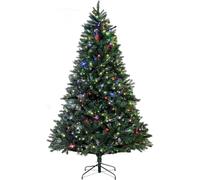 Albero di Natale pre-illuminato con luci a LED, albero di Natale artificiale con cerniera facile da installare con robusto supporto in metallo for un'installazione immediata(B,150CM)