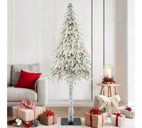 Albero di Natale pre-lit, 180 cm, con 300 bianco caldo, materiale PE, moderno a forma di cone, alimentato tramite USB, stabile supporto in metallo, per interni ed esterni, decorazione per le vacanze