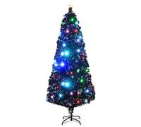 Albero di Natale Preilluminato con Supporto e LED 210 cm Fibra Ottica