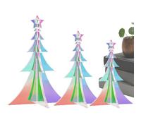 Albero di Natale prismatico, acrilico 3D prismatico iridescente, decorazione per le vacanze, decorazione per albero da tavolo, centrotavola, per finestra, mensola, interni, vacanze, feste in casa