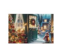 Albero di Natale, pupazzo di neve, puzzle fai da te, regalo con borsa in rete, divertente attività familiare, 500 pezzi