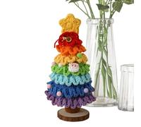 Albero Di Natale Realistico | Albero Di Natale All'uncinetto A 7 Strati Con Gradiente Di Colori - Mini Da Tavolo Decorazioni per Auto per Casa Ufficio Appartamento | Per Angolo Ufficio Festa Madre Car