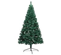 Albero di Natale Realistico, Verde Naturale, Mezzo Albero di Natale Artificiale con Supporto in Metallo, Decorazione di Natalizia per Casa Ufficio e Negozio, PVC, 150 cm