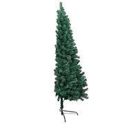 Albero di Natale Realistico, Verde Naturale, Mezzo Albero di Natale Artificiale con Supporto in Metallo, Decorazione di Natalizia per Casa Ufficio e Negozio, PVC, 180 cm