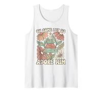 Albero di Natale retrò Oh Come Let Us Adore Him Floreale Canotta