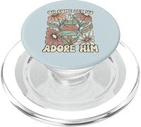 Albero di Natale retrò Oh Come Let Us Adore Him Floreale PopSockets PopGrip per MagSafe