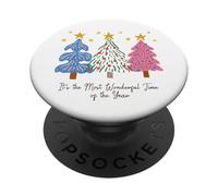 Albero di Natale retrò trio "It's the most wonderful time" PopSockets PopGrip Adesivo