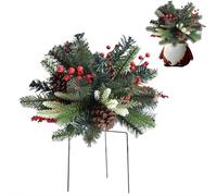 Albero di Natale riempitivo per urna, albero di Natale artificiale illuminato con paletto treppiede, alimentato a batteria, alberi di Natale all'aperto per portico, vialetto, cortile