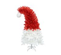 Albero di Natale Santa Hat Bianco Rosso a forma di Cappello Base in Metallo