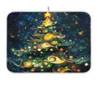 Albero di Natale Semplice asciugatura piatto mat stendino cucina bancone scolapiatti tappetino per bancone cucina assorbente tappetino da cucina grande scolapiatti tappetino 18 x 24