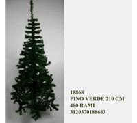 Albero di natale sintetico verde alto 210cm con 480 rami e base tre piedi