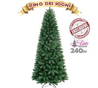Albero Di Natale SLIM Pino Dei Sogni Altezza 240 cm Base a Croce 1125 Rami