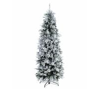 Albero di Natale Slim Sottile Stretto Innevato Bianco Realistico 210 cm Dresda