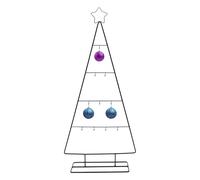 Albero di Natale Spetebo in metallo nero con 10 ganci - 78 cm - Supporto decorativo per ornamenti decorativi con pizzo a stella