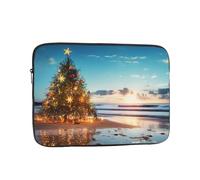 Albero di Natale sulla spiaggia Custodia per laptop da 17 pollici, TSA Custodia protettiva per notebook antiurto Custodia protettiva per notebook resistente all'acqua Custodia per il trasporto del