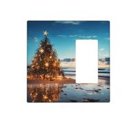 Albero di Natale sulla spiaggia Piastre da parete decorative Copertura interruttore luce 2 gang coperture elettriche piastra elettrica copertura piastra frontale in termoplastica per dispositivo