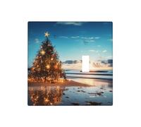 Albero di Natale sulla spiaggia Piastre da parete decorative Copertura interruttore luce 2 gang coperture elettriche piastra elettrica copertura piastra frontale in termoplastica per dispositivo
