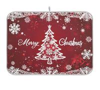 Albero di Natale Tappetino per asciugare i piatti invernale accessori da cucina per piano di lavoro scolapiatti tappetino e rack asciugatrice cucina extra large tappetino per asciugare i piatti 18 x