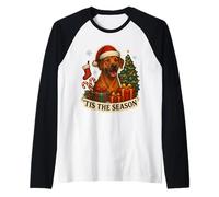 Albero di Natale Tis The Season Rhodesian Ridgeback Dog Maglia con Maniche Raglan
