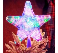 Albero di Natale Topper 23cm Stella Illuminazione Decorazione Punta Stella Luci per Albero 2 Modalità 84 LED Treetop Luci Stella Topper Illuminazione per Albero di Natale Decorazione
