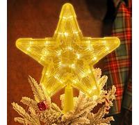 Albero di Natale Topper 23cm Stella Illuminazione Decorazione Punta Stella Luci per Albero 2 Modalità 84 LED Treetop Luci Stella Topper Illuminazione per Albero di Natale Decorazione