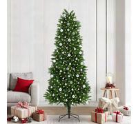Albero di Natale verde 240 cm, albero di Natale artificiale con 300 LED bianco caldo, materiale PE, supporto 8 modalità, per interni ed esterni