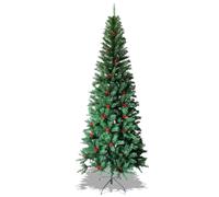 Albero di natale verde con rami in pvc e base in metallo Berna