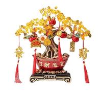 Albero di Pietre Portafortuna in Cristallo Ornamento for Albero dei Soldi in Cristallo, lingotto d'oro della Fortuna Che Apre Le Decorazioni for la casa Albero di Pietre preziose(Red)