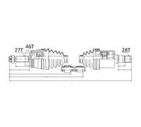 Semiasse Assale anteriore NPW-KA-324 NTY per KIA CEE'D Hatchback PRO CEE'D