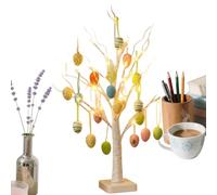 Albero Di UO-VO Di Pasqua Con lu-ci-Albero Di Pasqua Con Decorazioni Colorate Di Uova -60 Cm Da Tavolo Ramoscello Di Pas-qua Con lu-ci Alimentato A Batteria USB, Decorazioni Per La Tavola Di Pas-qua