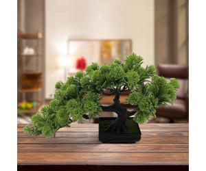 Albero di visualizzazione da tavolo con albero di pino bonsai artificiale