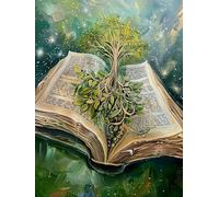 Albero Dipingere con i Numeri Adulti, Libro Paint by Numbers Kit, Fai Da Te Dipingere con i Numeri con Pennelli e Vernice Acrilica, Passatempo per Adulti, Decorazioni Autunnali, Regalo 90x110cm 4-9850