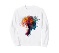 Albero Donne Volto Astratto Grafica Colorata Artwork Tree Felpa