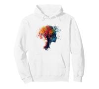 Albero Donne Volto Astratto Grafica Colorata Artwork Tree Felpa con Cappuccio