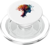Albero Donne Volto Astratto Grafica Colorata Artwork Tree PopSockets PopGrip per MagSafe
