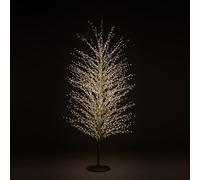 Albero Faggio con 1500 Mini Led Luce Calda Altezza 150 cm Tronco e Rami Colore Oro