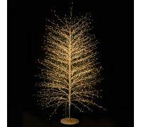 Albero Faggio con 2000 Micro Led Luce Calda Altezza 180 cm Tronco e Rami Colore Oro