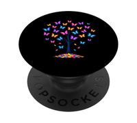Albero Farfalla Colorato Natura Monarca Farfalla PopSockets PopGrip Adesivo