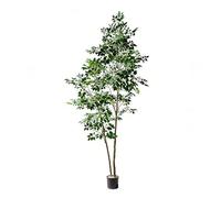 Albero Ficus Artificiale Pianta Artificiale Albero Finto Texture Realistica Foglie Vivaci Vaso Stabile Senza Manutenzione Senza Acqua Per Casa Ufficio Soggiorno Hotel Caffè Nego(Size:2.65m/104.3inch)