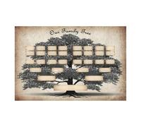 Albero genealogico - 6 generazioni Genealogia vuota, Ancestry Graph | Decorazione artistica da parete per soggiorno, grafica diyy Family History