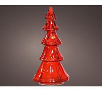 ALBERO IN VETRO ROSSO LUMINOSO CON MICROLED BIANCO CALDO H.29,5C