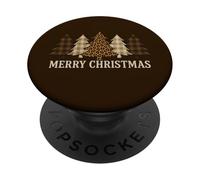 Albero leopardato scozzese in melanina Merry Christmas Cozy Winter PopSockets PopGrip Adesivo