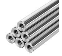 Albero lineare 2 pezzi con filettatura OD 8/10/12/16/mm lunghezza 100-550 mm con due estremità di filettatura M4/M5/M6 profondità foro di 8 mm-16 mm albero barra temprata cromata(OD12mm(M8x16mm),100mm