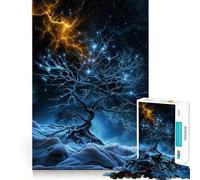 Albero mistico con fulmine Puzzle difficile per adulti da 1000 pezzi Gioco di logica stimolante per momenti di condivisione Bordi trasparenti (50x75cm)