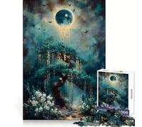 Albero mistico sotto una luna splendente Puzzle da 1000 pezzi per adulti e ragazzi Gioco di logica, divertimento rilassante, bordi netti, regalo memorabile (38x26cm)