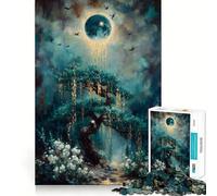 Albero mistico sotto una luna splendente Puzzle da 1000 pezzi per adulti e ragazzi Gioco di logica, divertimento rilassante, bordi netti, regalo memorabile (38x26cm)
