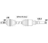 ALBERO MOTORE/ASSE DESTRO PEUGEOT 306 1.8,1.9D/TD,2.0,2.0HDI 93-02