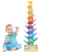 Albero musicale in legno, 22 x 73 cm, giocattolo interattivo Sound Tree Track per la promozione precoce dei colori, apprendimento con musica e marmi per bambini di 3-7 anni, asilo a casa