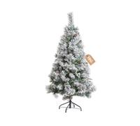 Albero Natale 180 cm innevato pigne Minnesota bianco