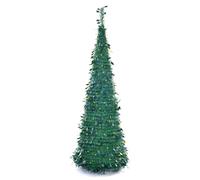 albero natale Albero di Natale artificiale pop-up con luci a LED | Albero di Natale artificiale preilluminato Albero di Natale a matita pieghevole for l'ufficio domestico delle vacanze